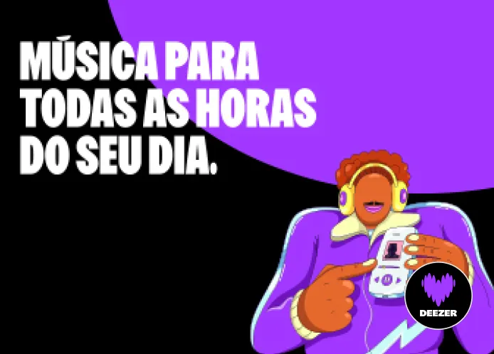 Ilustração de pessoa com celular na mão curtindo música no TIM Controle com Deezer